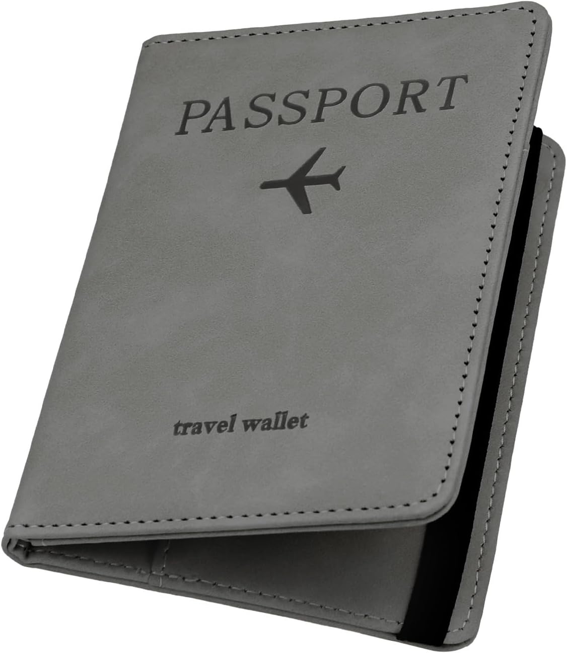 Passport Cover-Passport Holder Travel Wallet-RFID Blocking Passport Case Travel Accessories Card Holder Wallet Unisex Travel Gifts (Black)