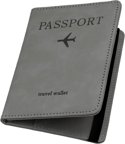 Passport Cover-Passport Holder Travel Wallet-RFID Blocking Passport Case Travel Accessories Card Holder Wallet Unisex Travel Gifts (Black)