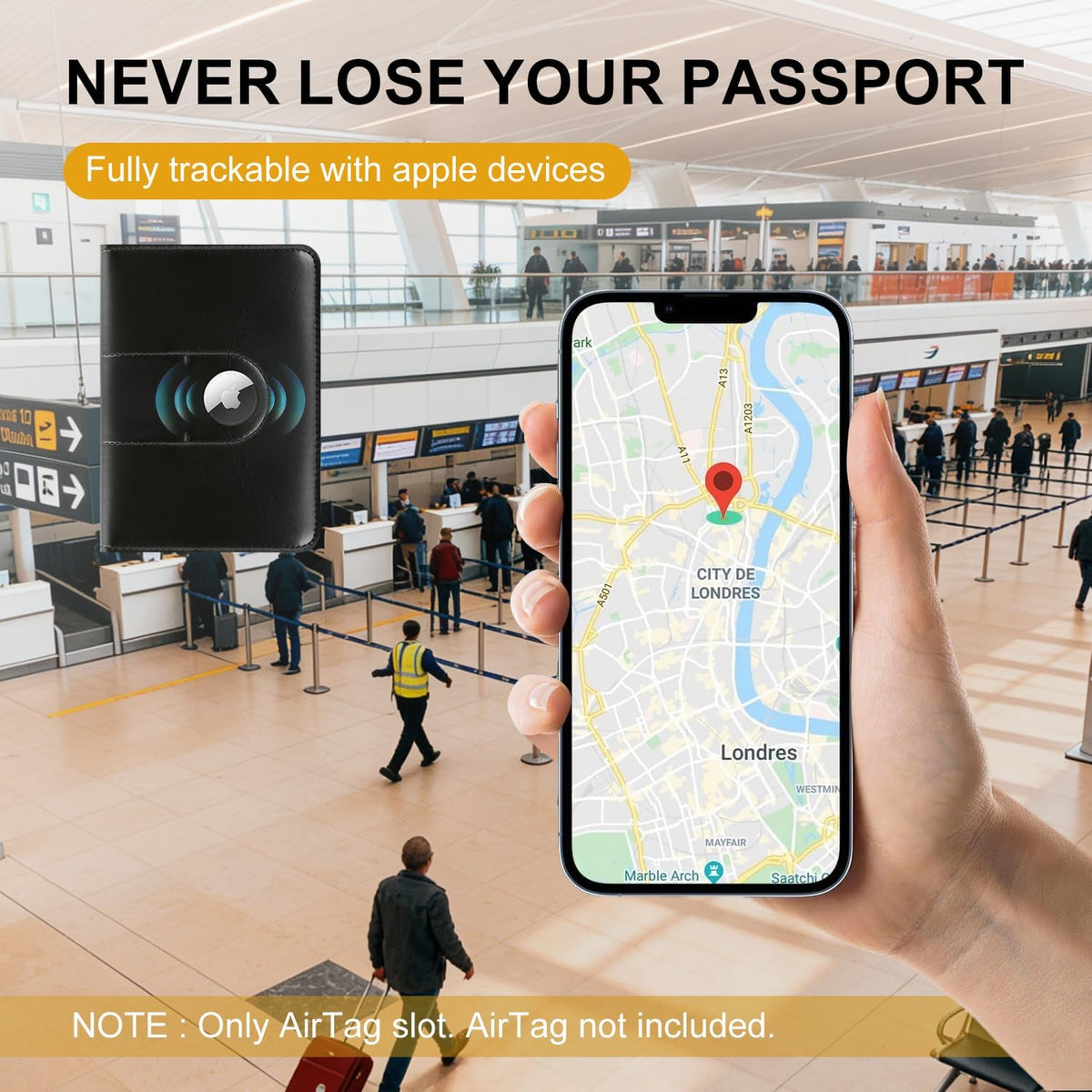 Passport Cover-Passport Holder Travel Wallet-RFID Blocking Passport Case Travel Accessories Card Holder Wallet Unisex Travel Gifts (Black)
