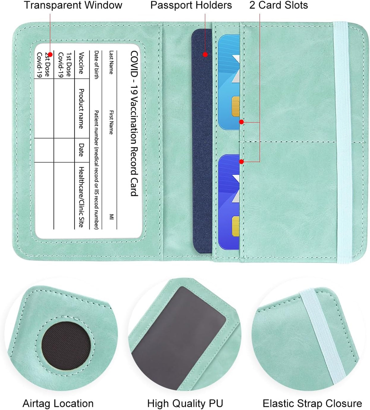 Passport Cover-Passport Holder Travel Wallet-RFID Blocking Passport Case Travel Accessories Card Holder Wallet Unisex Travel Gifts (Black)