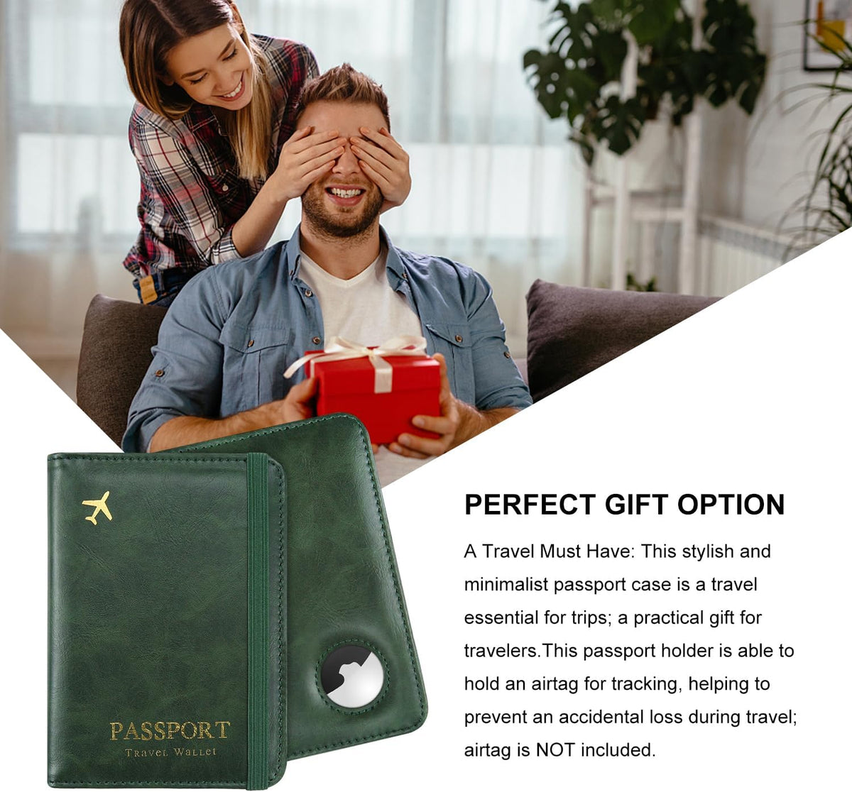 Passport Cover-Passport Holder Travel Wallet-RFID Blocking Passport Case Travel Accessories Card Holder Wallet Unisex Travel Gifts (Black)
