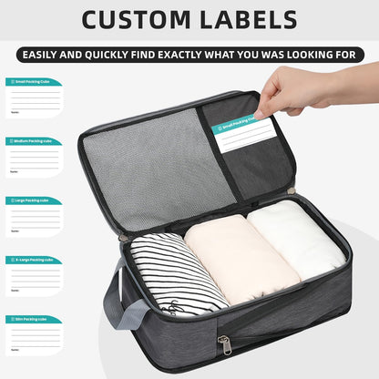 6 Set Lightweight Compression Packing Cubes with Packing List, Anti-Tearing Expandable Organizer Bags for Travel, Matcha Green