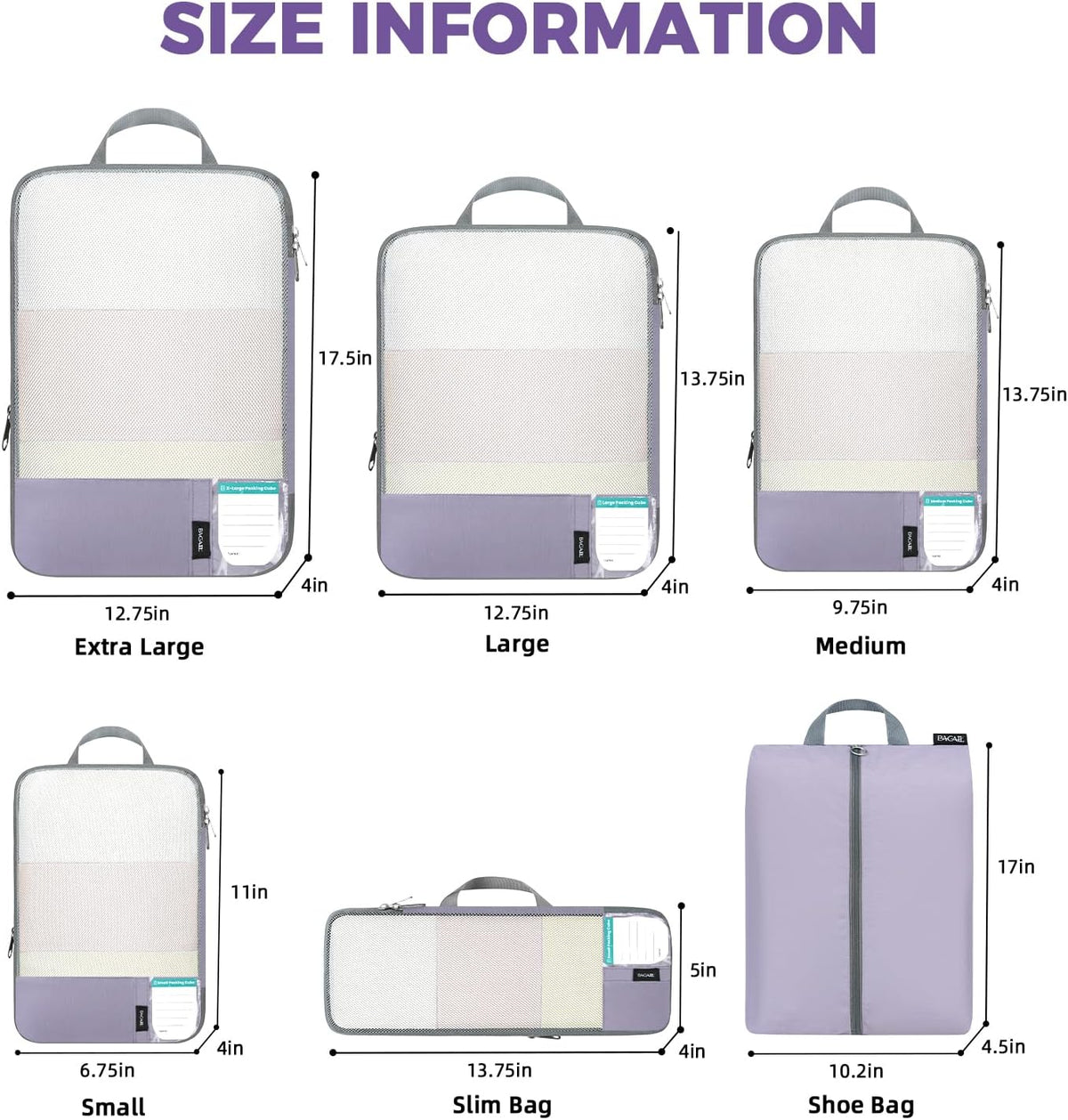 6 Set Lightweight Compression Packing Cubes with Packing List, Anti-Tearing Expandable Organizer Bags for Travel, Matcha Green