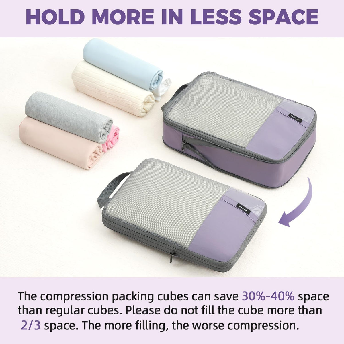 6 Set Lightweight Compression Packing Cubes with Packing List, Anti-Tearing Expandable Organizer Bags for Travel, Matcha Green