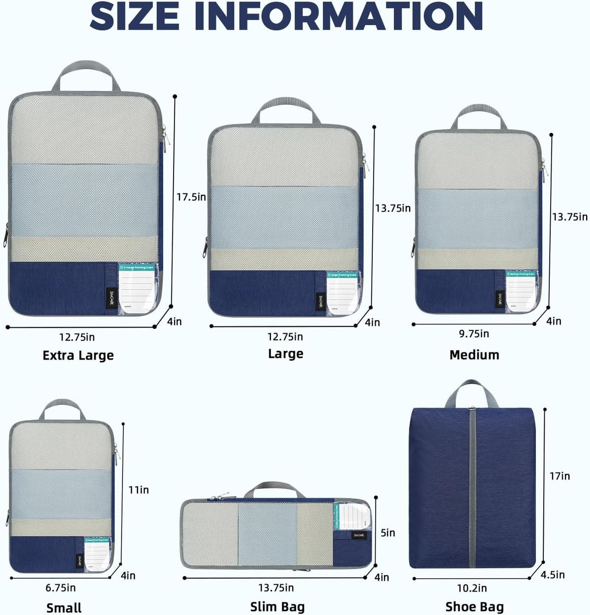 6 Set Lightweight Compression Packing Cubes with Packing List, Anti-Tearing Expandable Organizer Bags for Travel, Matcha Green