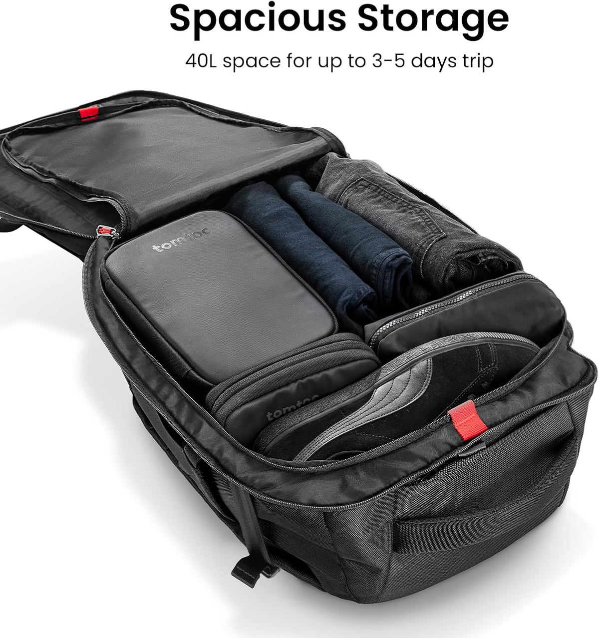 Travel Backpack 40L, TSA Friendly Flight Approved Carry-on Luggage Hand Water-resistant Lightweight Business Rucksack, Durable Large Weekender Bag Daypack Fits 17.3 Inch Laptop