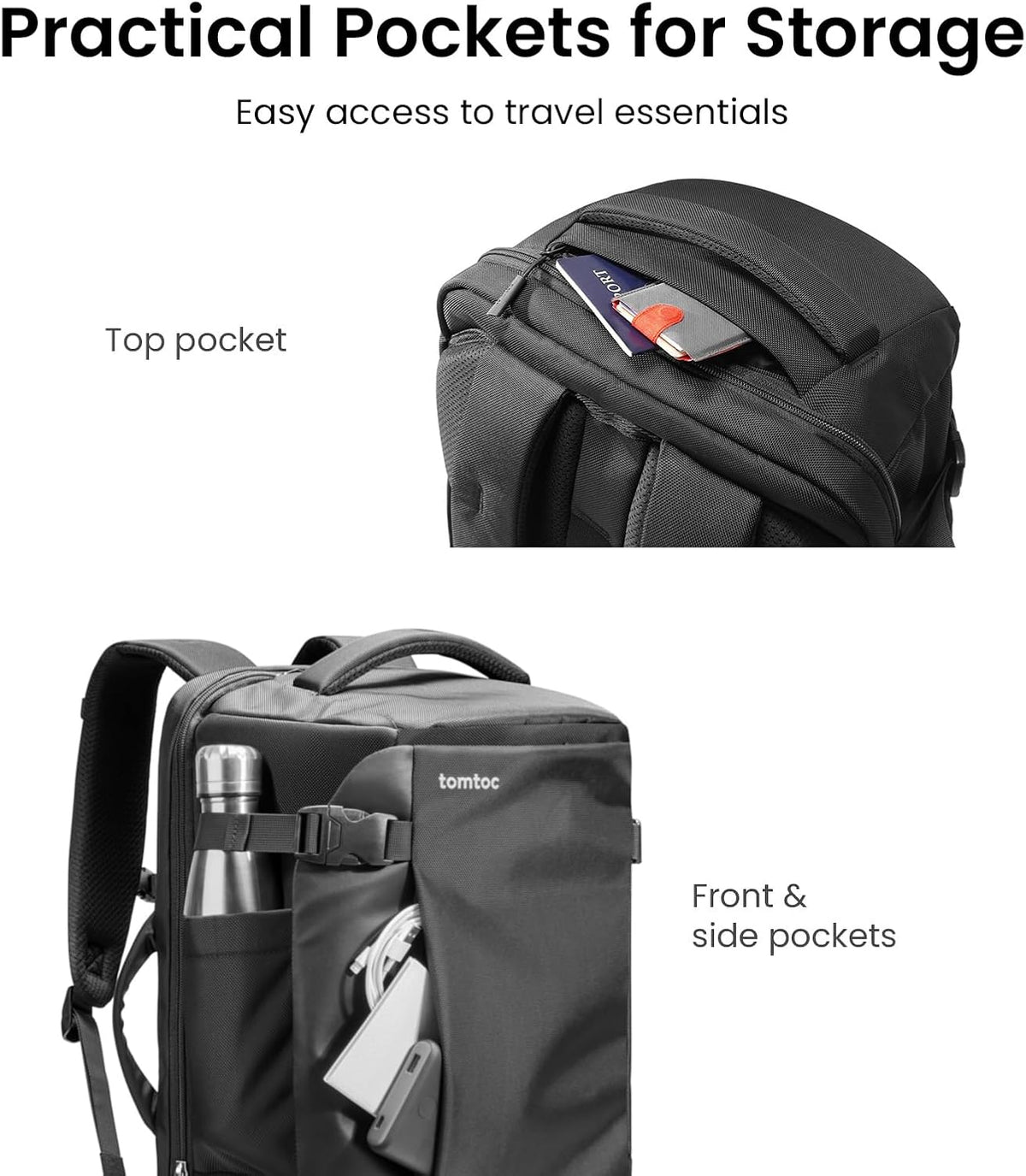 Travel Backpack 40L, TSA Friendly Flight Approved Carry-on Luggage Hand Water-resistant Lightweight Business Rucksack, Durable Large Weekender Bag Daypack Fits 17.3 Inch Laptop