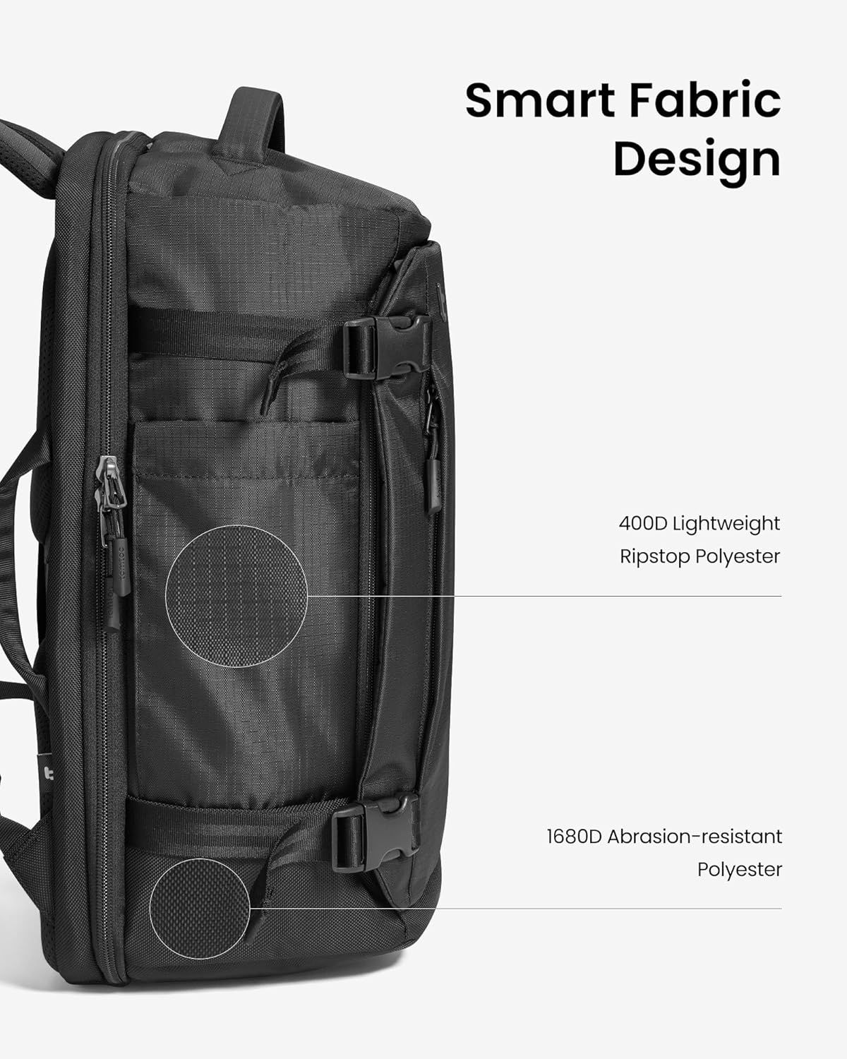 Travel Backpack 40L, TSA Friendly Flight Approved Carry-on Luggage Hand Water-resistant Lightweight Business Rucksack, Durable Large Weekender Bag Daypack Fits 17.3 Inch Laptop