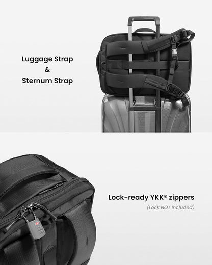 Travel Backpack 40L, TSA Friendly Flight Approved Carry-on Luggage Hand Water-resistant Lightweight Business Rucksack, Durable Large Weekender Bag Daypack Fits 17.3 Inch Laptop