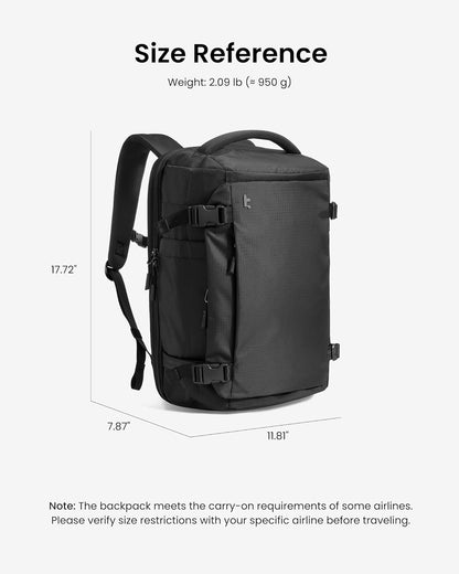 Travel Backpack 40L, TSA Friendly Flight Approved Carry-on Luggage Hand Water-resistant Lightweight Business Rucksack, Durable Large Weekender Bag Daypack Fits 17.3 Inch Laptop