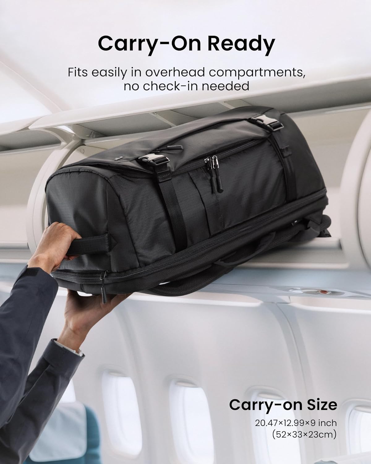 Travel Backpack 40L, TSA Friendly Flight Approved Carry-on Luggage Hand Water-resistant Lightweight Business Rucksack, Durable Large Weekender Bag Daypack Fits 17.3 Inch Laptop