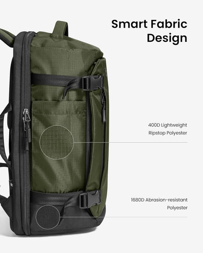 Travel Backpack 40L, TSA Friendly Flight Approved Carry-on Luggage Hand Water-resistant Lightweight Business Rucksack, Durable Large Weekender Bag Daypack Fits 17.3 Inch Laptop