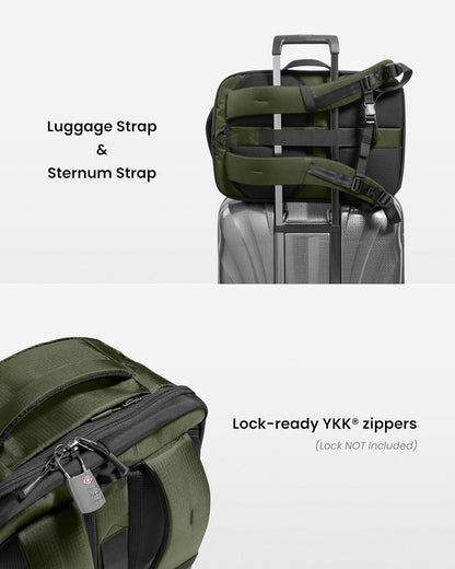 Travel Backpack 40L, TSA Friendly Flight Approved Carry-on Luggage Hand Water-resistant Lightweight Business Rucksack, Durable Large Weekender Bag Daypack Fits 17.3 Inch Laptop