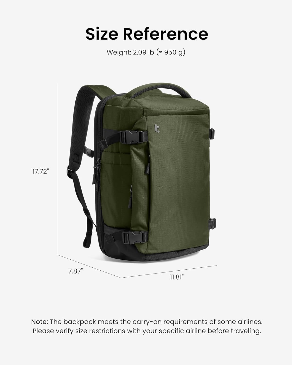 Travel Backpack 40L, TSA Friendly Flight Approved Carry-on Luggage Hand Water-resistant Lightweight Business Rucksack, Durable Large Weekender Bag Daypack Fits 17.3 Inch Laptop