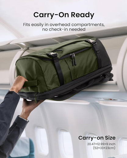 Travel Backpack 40L, TSA Friendly Flight Approved Carry-on Luggage Hand Water-resistant Lightweight Business Rucksack, Durable Large Weekender Bag Daypack Fits 17.3 Inch Laptop