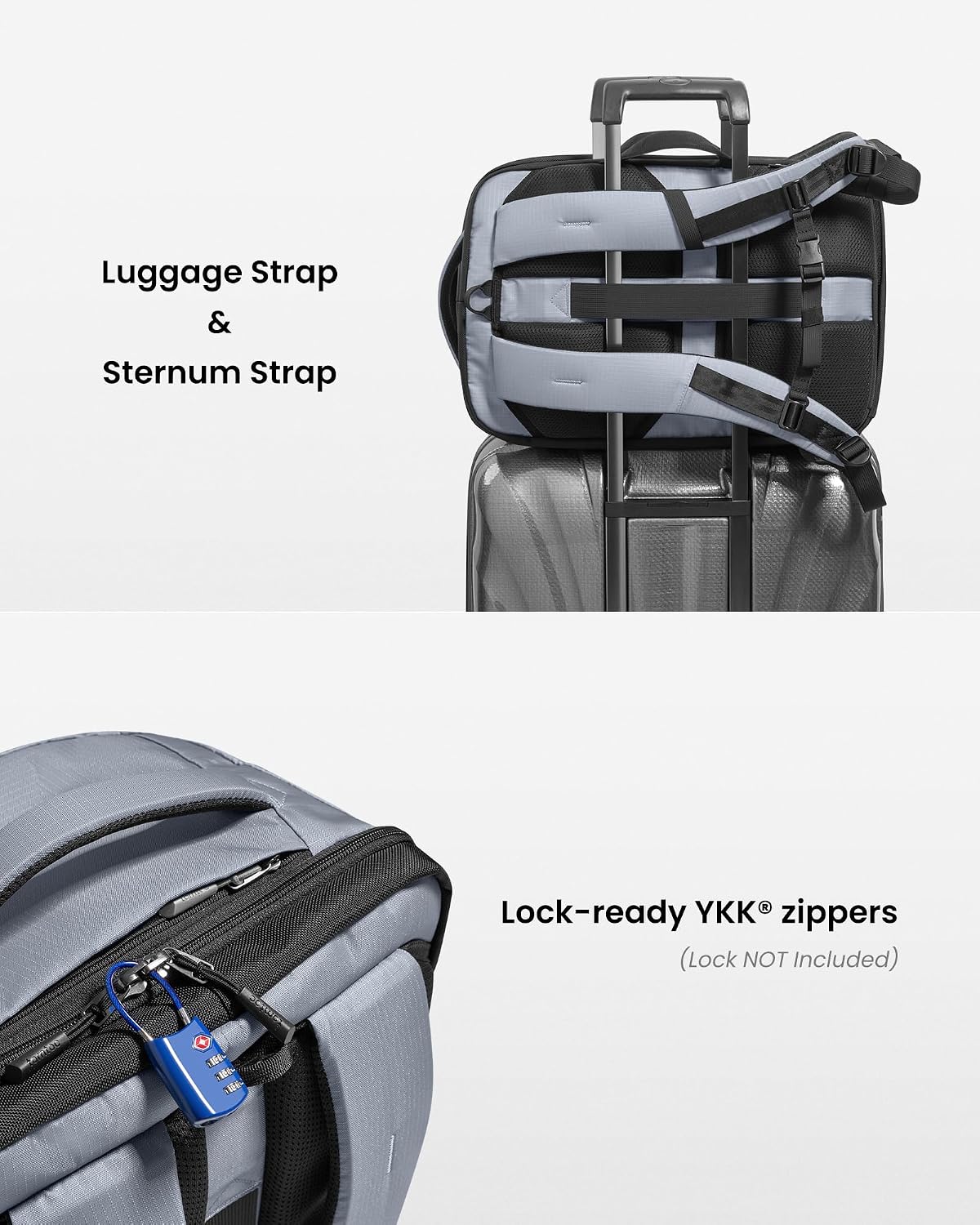 Travel Backpack 40L, TSA Friendly Flight Approved Carry-on Luggage Hand Water-resistant Lightweight Business Rucksack, Durable Large Weekender Bag Daypack Fits 17.3 Inch Laptop