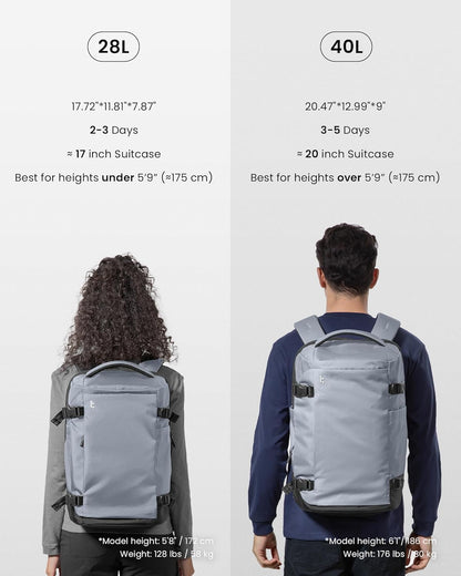 Travel Backpack 40L, TSA Friendly Flight Approved Carry-on Luggage Hand Water-resistant Lightweight Business Rucksack, Durable Large Weekender Bag Daypack Fits 17.3 Inch Laptop