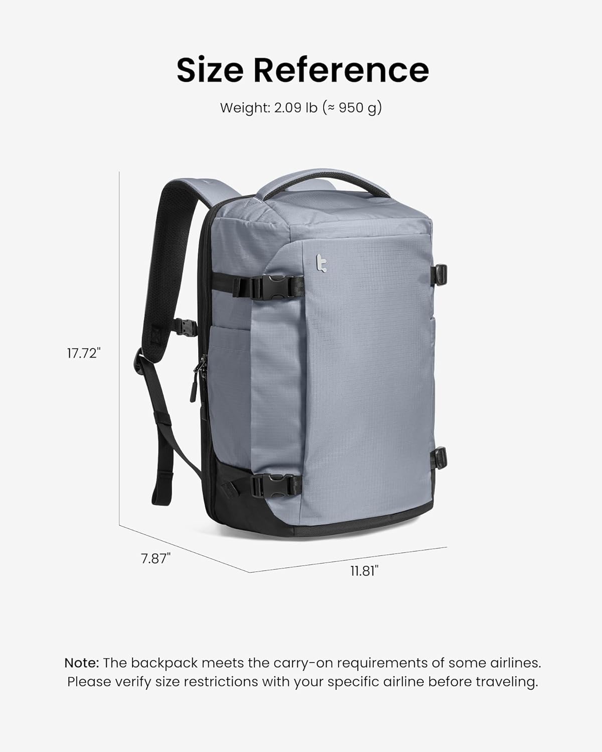Travel Backpack 40L, TSA Friendly Flight Approved Carry-on Luggage Hand Water-resistant Lightweight Business Rucksack, Durable Large Weekender Bag Daypack Fits 17.3 Inch Laptop