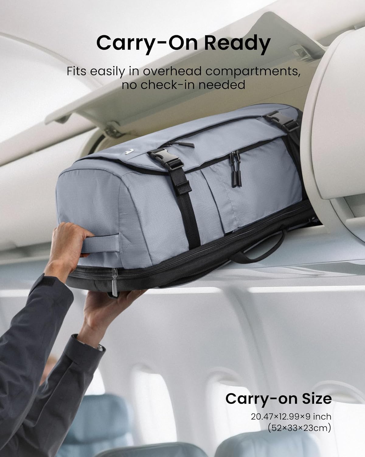 Travel Backpack 40L, TSA Friendly Flight Approved Carry-on Luggage Hand Water-resistant Lightweight Business Rucksack, Durable Large Weekender Bag Daypack Fits 17.3 Inch Laptop