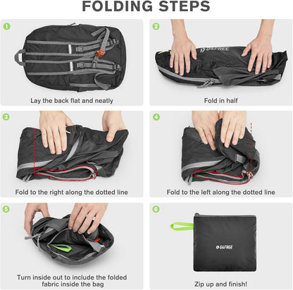 24L Lightweight Packable Hiking Backpack Sport Travel Daypack Water Resistant for Women Men | Water Resistant Material, 11.4*7.9*18.5 in, Outdoor Sports, Travel, Hiking, Day trips, Cycling, Daily Use, Foldable Backpack