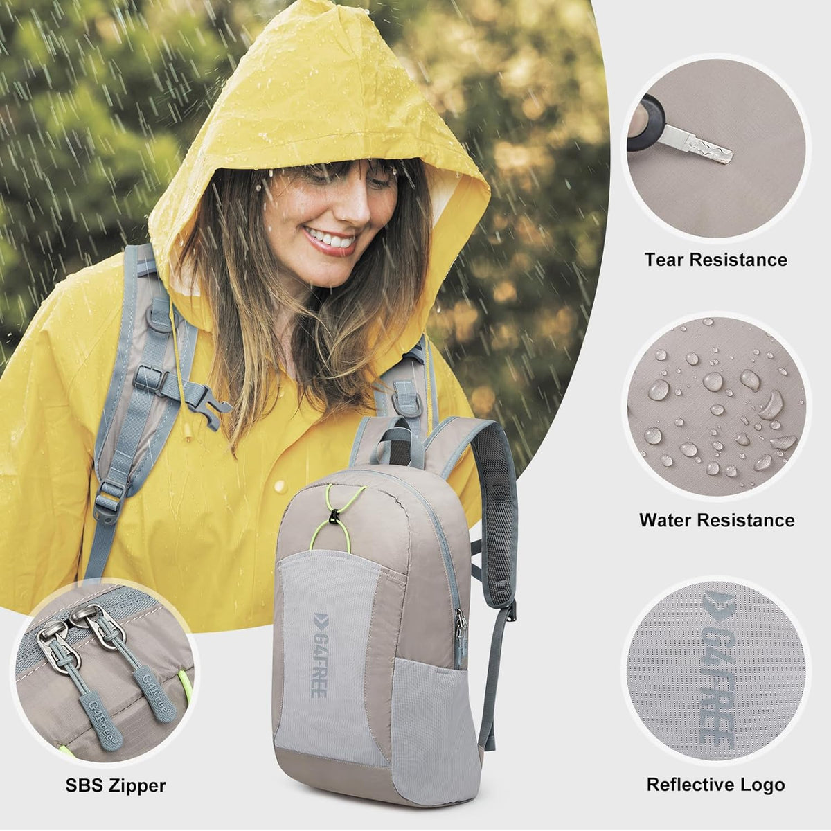 24L Lightweight Packable Hiking Backpack Sport Travel Daypack Water Resistant for Women Men | Water Resistant Material, 11.4*7.9*18.5 in, Outdoor Sports, Travel, Hiking, Day trips, Cycling, Daily Use, Foldable Backpack
