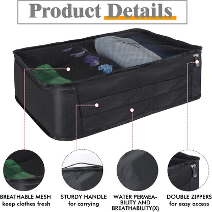 12 Pcs Packing Cubes for Suitcase Travel Luggage Bags Bulk Mesh Organizer Set for Hiking Camping Backpacking Clothes Accessories