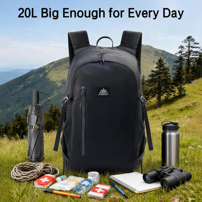 20L Packable Backpack Lightweight Waterproof Foldable Daypack Hiking Daypack for Men Women Reusable Packable Bag Outdoor Camping Hiking Travel Cycling (Black)