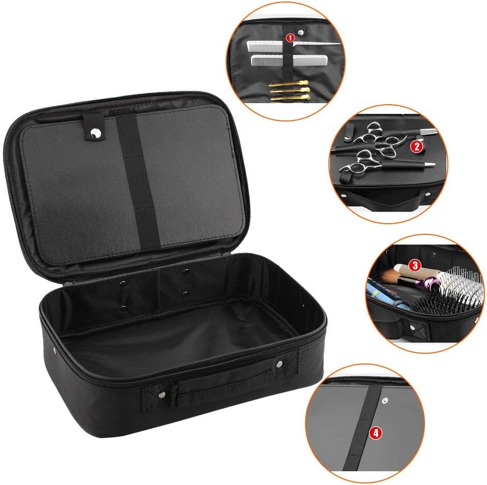 Hairdressing Tools Storage Carrying Case, Professional Multi-functional Hair Stylist Hairdresser Designer Session Bag Beauty Cosmetics Toiletry Organizer Holder Hairdressing