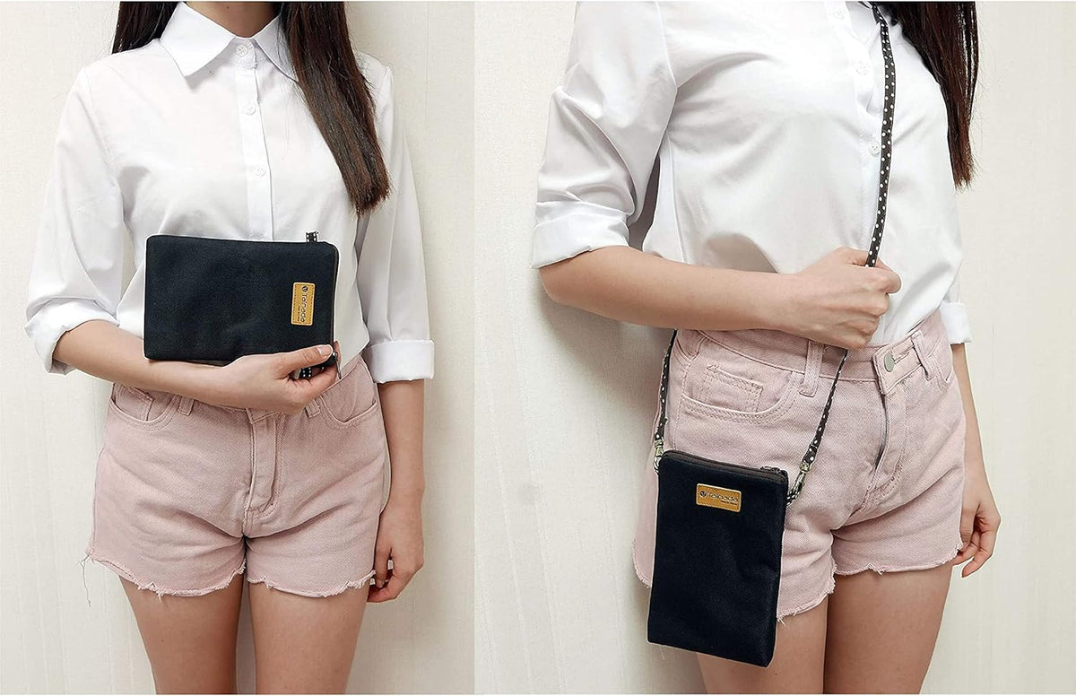 Women Crossbody Shoulder Travel Zippered Wallet Purse Clutch Phone Bag w/Detachable Strap (Wine Red)