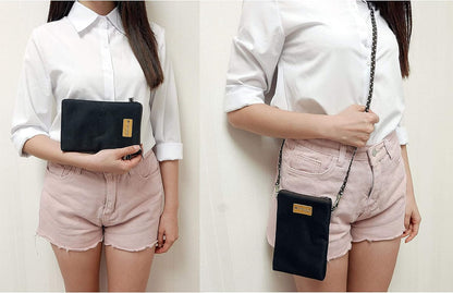Women Crossbody Shoulder Travel Zippered Wallet Purse Clutch Phone Bag w/Detachable Strap (Wine Red)