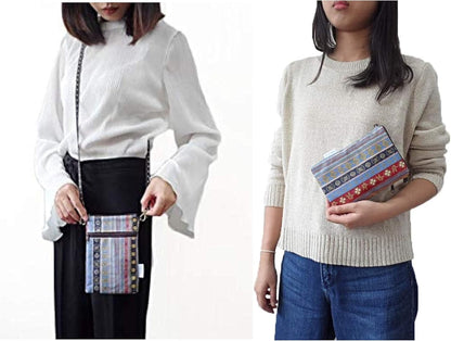 Women Crossbody Shoulder Travel Zippered Wallet Purse Clutch Phone Bag w/Detachable Strap (Wine Red)