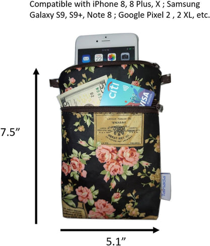 Women Crossbody Shoulder Travel Zippered Wallet Purse Clutch Phone Bag w/Detachable Strap (Wine Red)