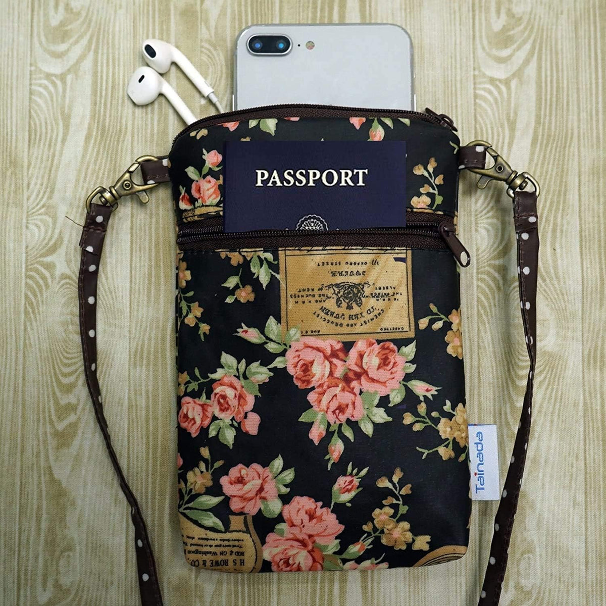 Women Crossbody Shoulder Travel Zippered Wallet Purse Clutch Phone Bag w/Detachable Strap (Wine Red)