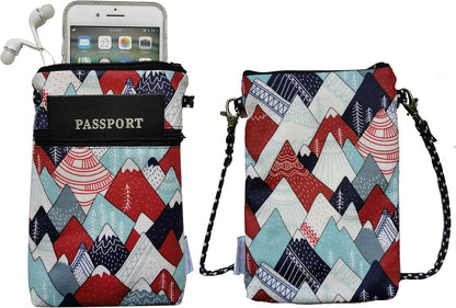 Women Crossbody Shoulder Travel Zippered Wallet Purse Clutch Phone Bag w/Detachable Strap (Wine Red)