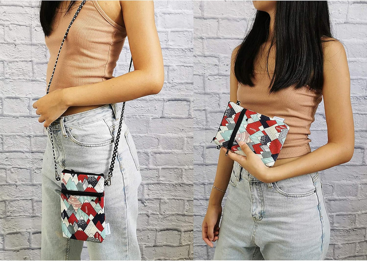 Women Crossbody Shoulder Travel Zippered Wallet Purse Clutch Phone Bag w/Detachable Strap (Wine Red)