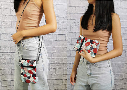 Women Crossbody Shoulder Travel Zippered Wallet Purse Clutch Phone Bag w/Detachable Strap (Wine Red)