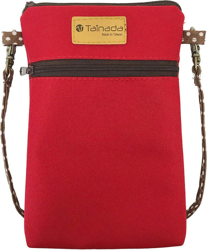 Women Crossbody Shoulder Travel Zippered Wallet Purse Clutch Phone Bag w/Detachable Strap (Wine Red)