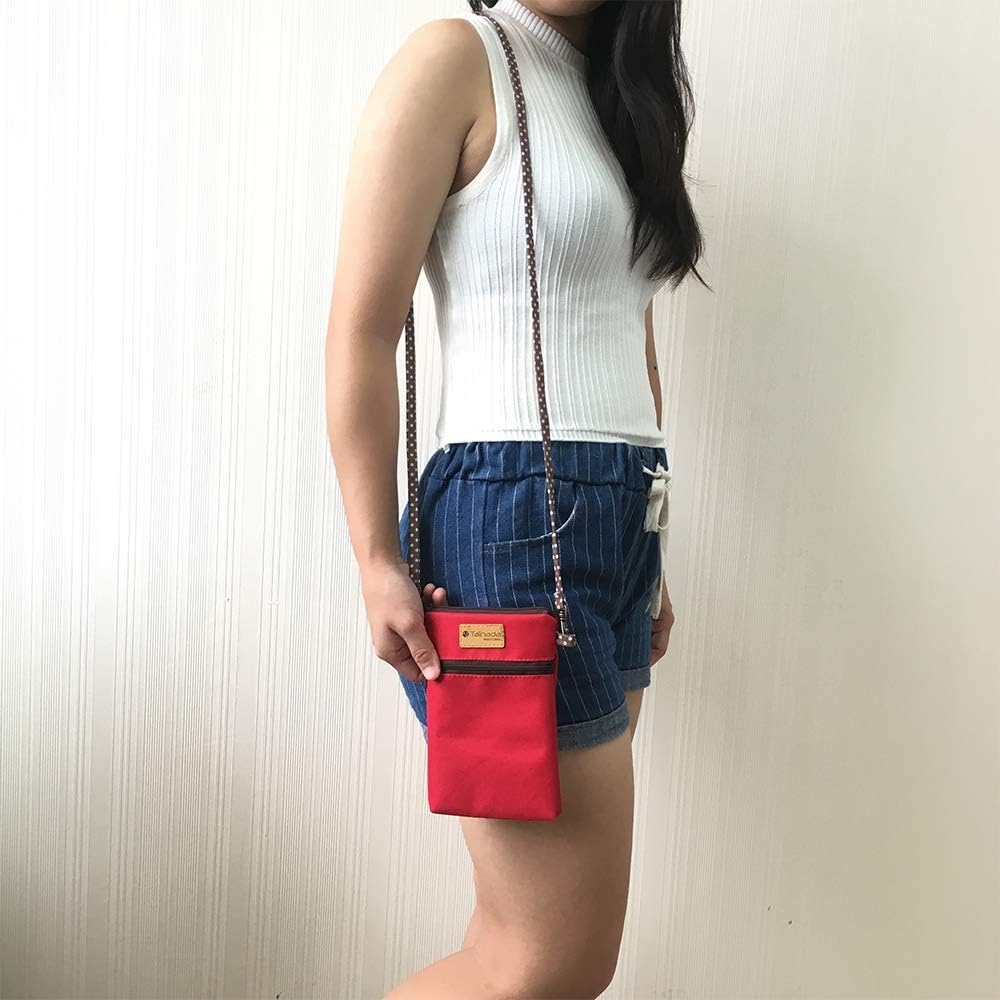 Women Crossbody Shoulder Travel Zippered Wallet Purse Clutch Phone Bag w/Detachable Strap (Wine Red)