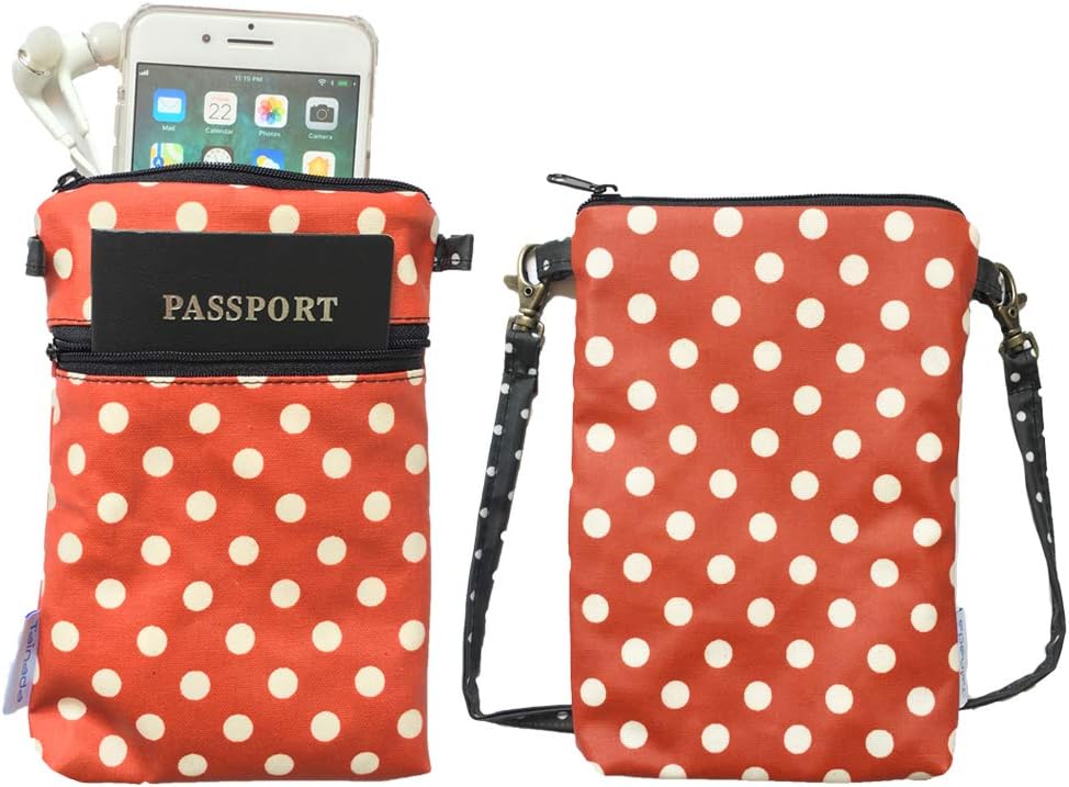 Women Crossbody Shoulder Travel Zippered Wallet Purse Clutch Phone Bag w/Detachable Strap (Wine Red)