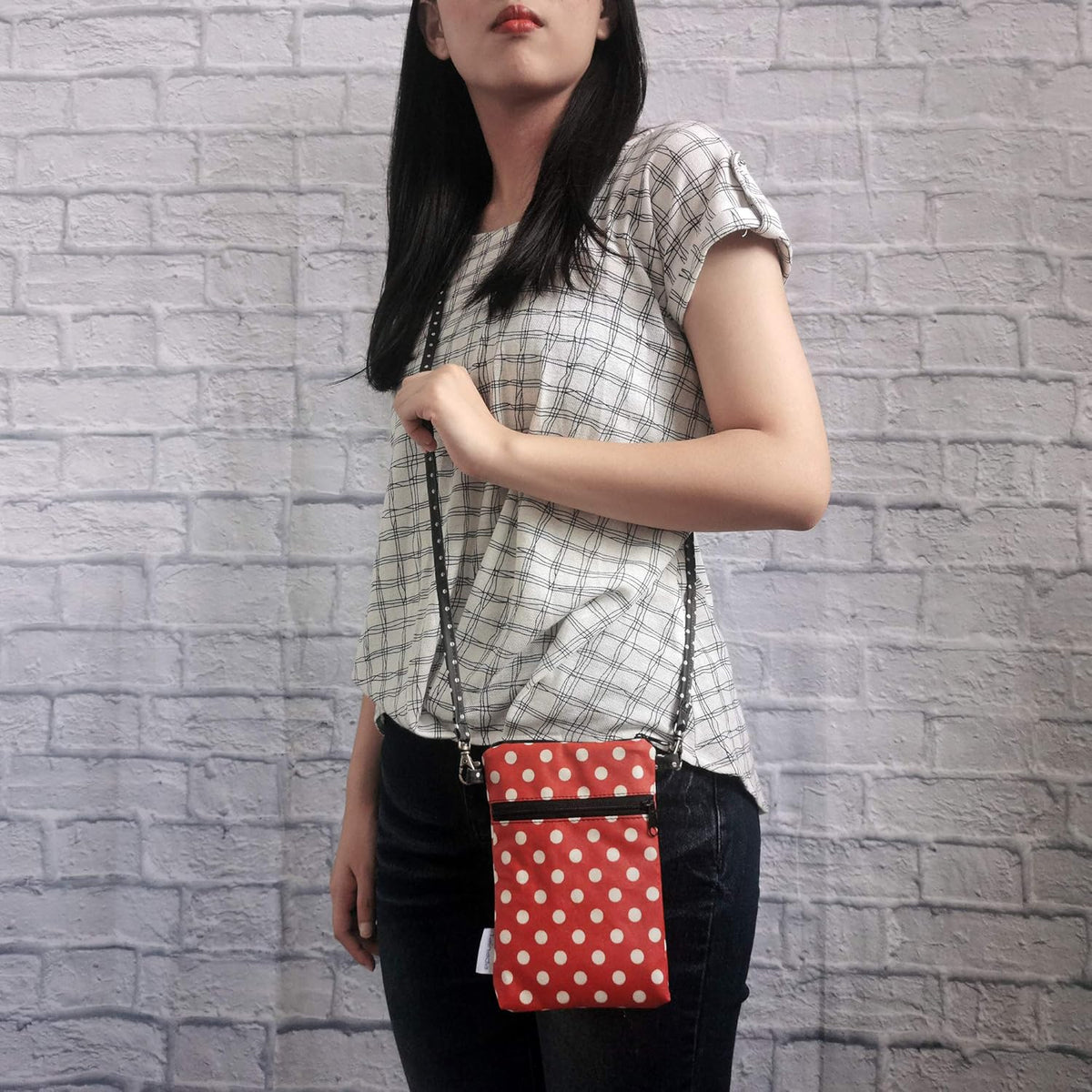 Women Crossbody Shoulder Travel Zippered Wallet Purse Clutch Phone Bag w/Detachable Strap (Wine Red)