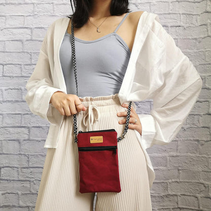 Women Crossbody Shoulder Travel Zippered Wallet Purse Clutch Phone Bag w/Detachable Strap (Wine Red)