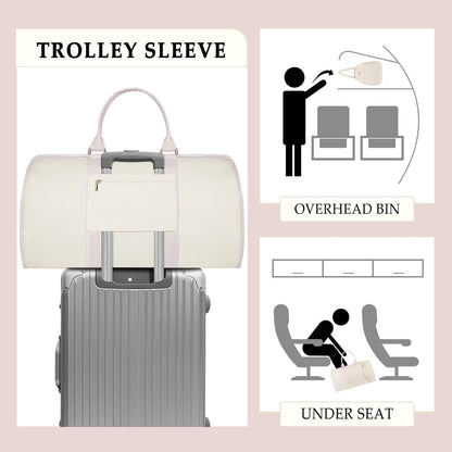 3Pcs Garment Duffle Bags for Travel Convertible Carry on Garment Bag for Women Men Travel Duffle Bag Includes Shoe Pouch & Hanging Suit Bag for Clothes/Dresses, Black