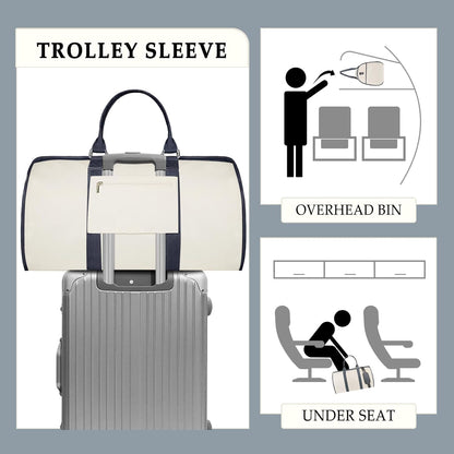 3Pcs Garment Duffle Bags for Travel Convertible Carry on Garment Bag for Women Men Travel Duffle Bag Includes Shoe Pouch & Hanging Suit Bag for Clothes/Dresses, Black