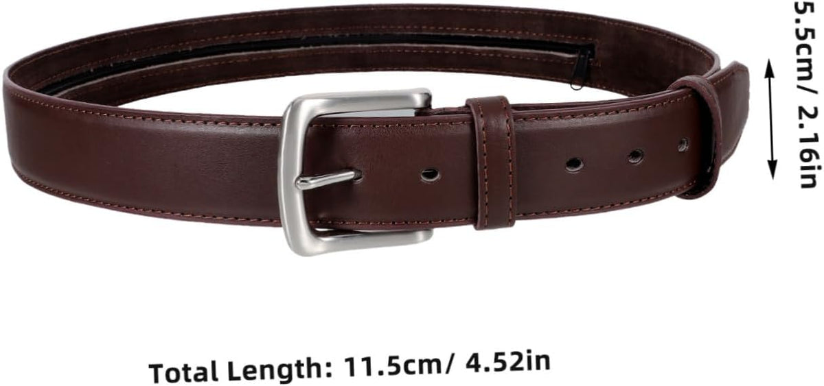 Money Belt with Concealed Storage for Travel -theft Waist Belt with Hidden Pouch for Men Brown Zipper Wallet for Securely Storing Valuables