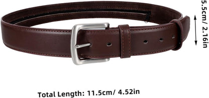 Money Belt with Concealed Storage for Travel -theft Waist Belt with Hidden Pouch for Men Brown Zipper Wallet for Securely Storing Valuables