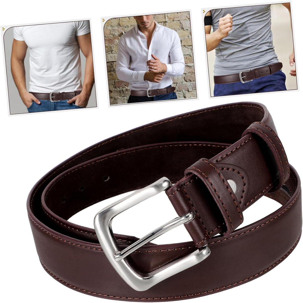 Money Belt with Concealed Storage for Travel -theft Waist Belt with Hidden Pouch for Men Brown Zipper Wallet for Securely Storing Valuables