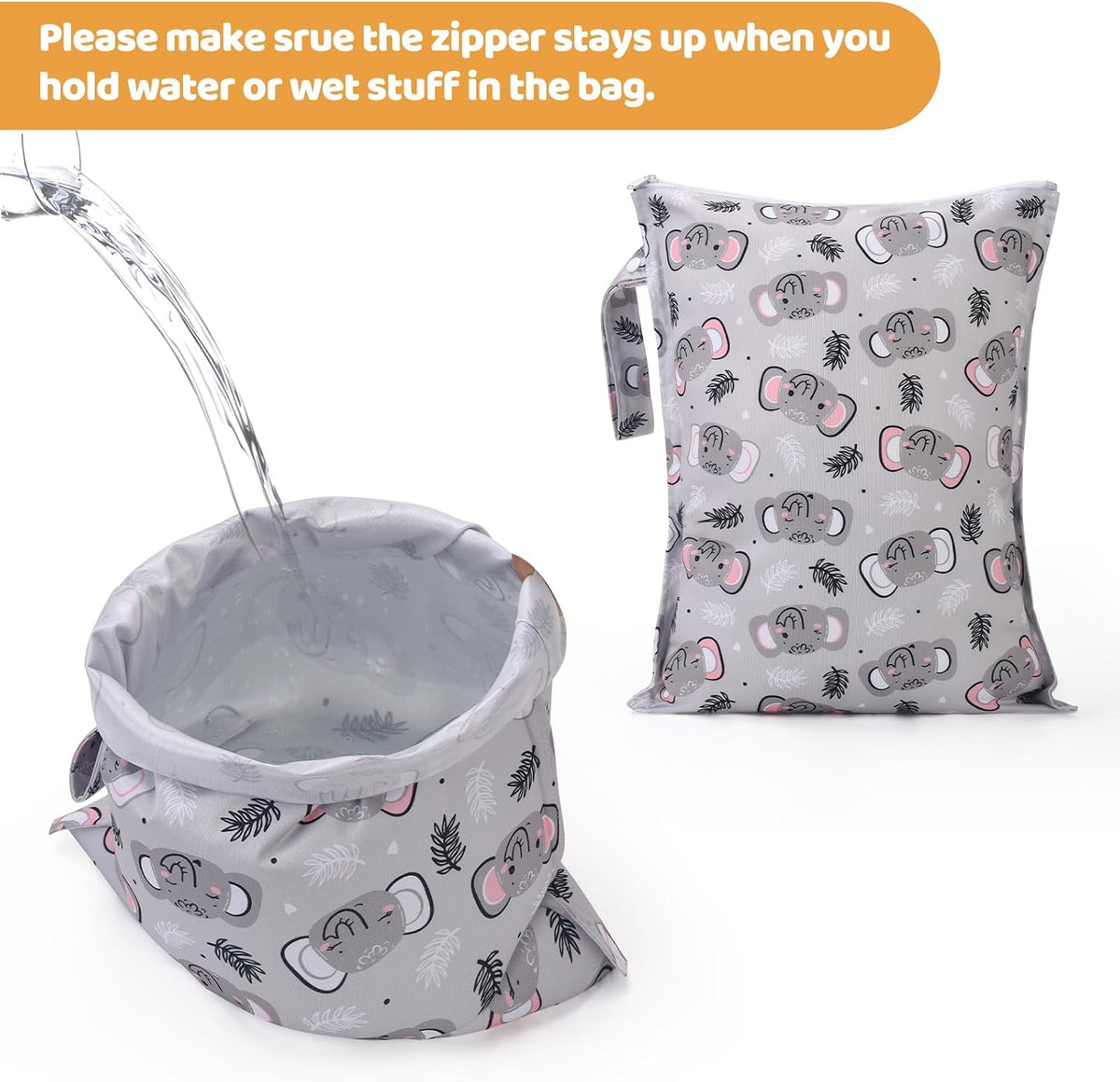 Mess-Proof Waterproof Wet Dry bag,2 Pack Reusable,Wet Bags for Swimsuits & Baby Clothes,Leakproof Wet bag for Travel & Diaper Changes for Baby-Floral