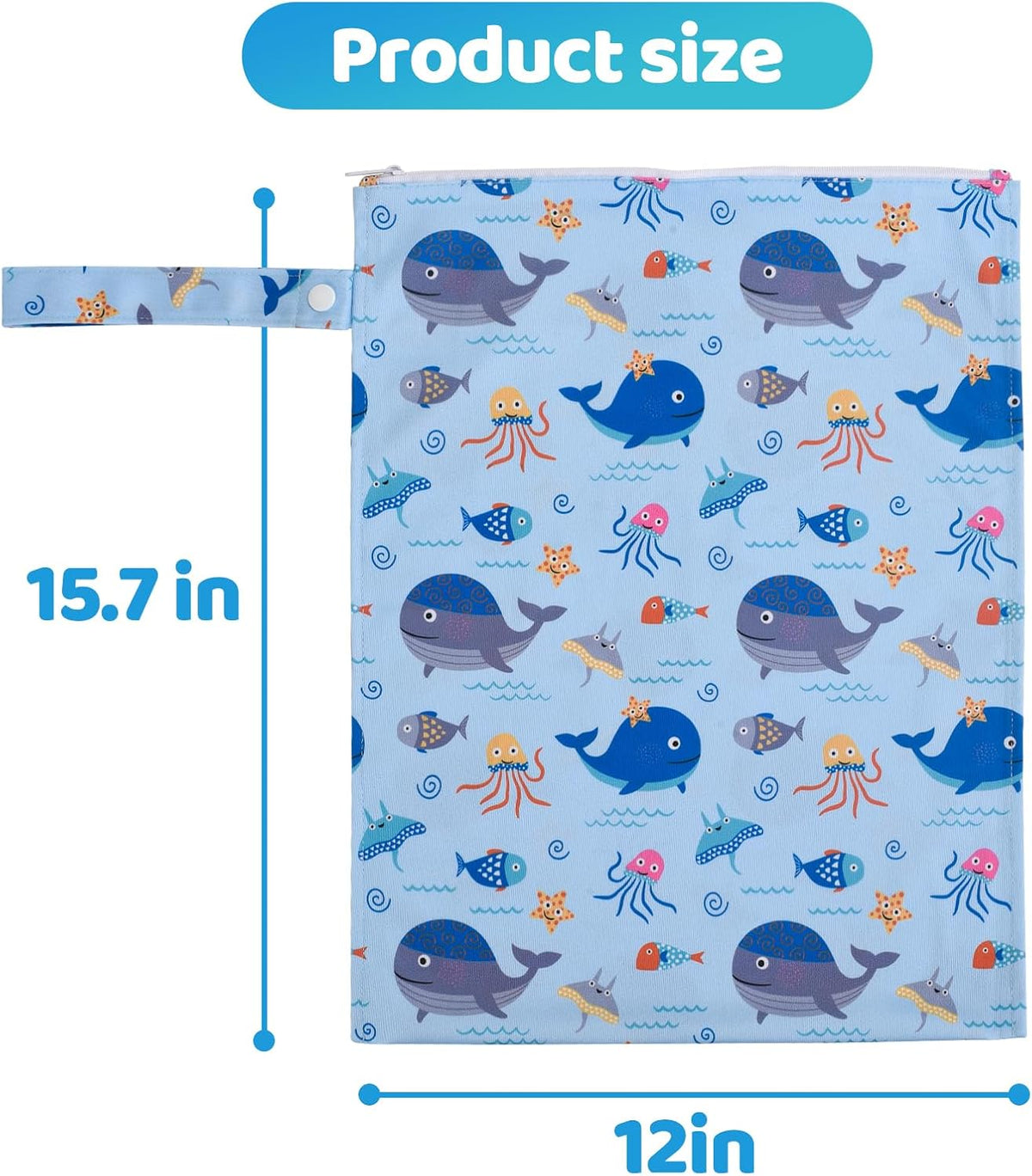 Mess-Proof Waterproof Wet Dry bag,2 Pack Reusable,Wet Bags for Swimsuits & Baby Clothes,Leakproof Wet bag for Travel & Diaper Changes for Baby-Floral