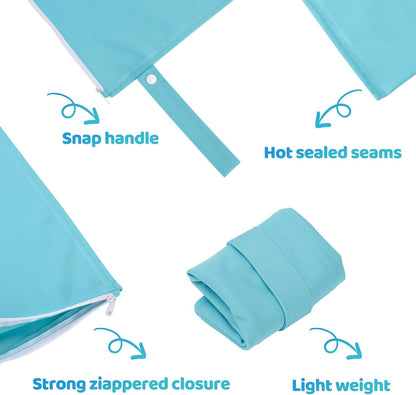 Mess-Proof Waterproof Wet Dry bag,2 Pack Reusable,Wet Bags for Swimsuits & Baby Clothes,Leakproof Wet bag for Travel & Diaper Changes for Baby-Floral