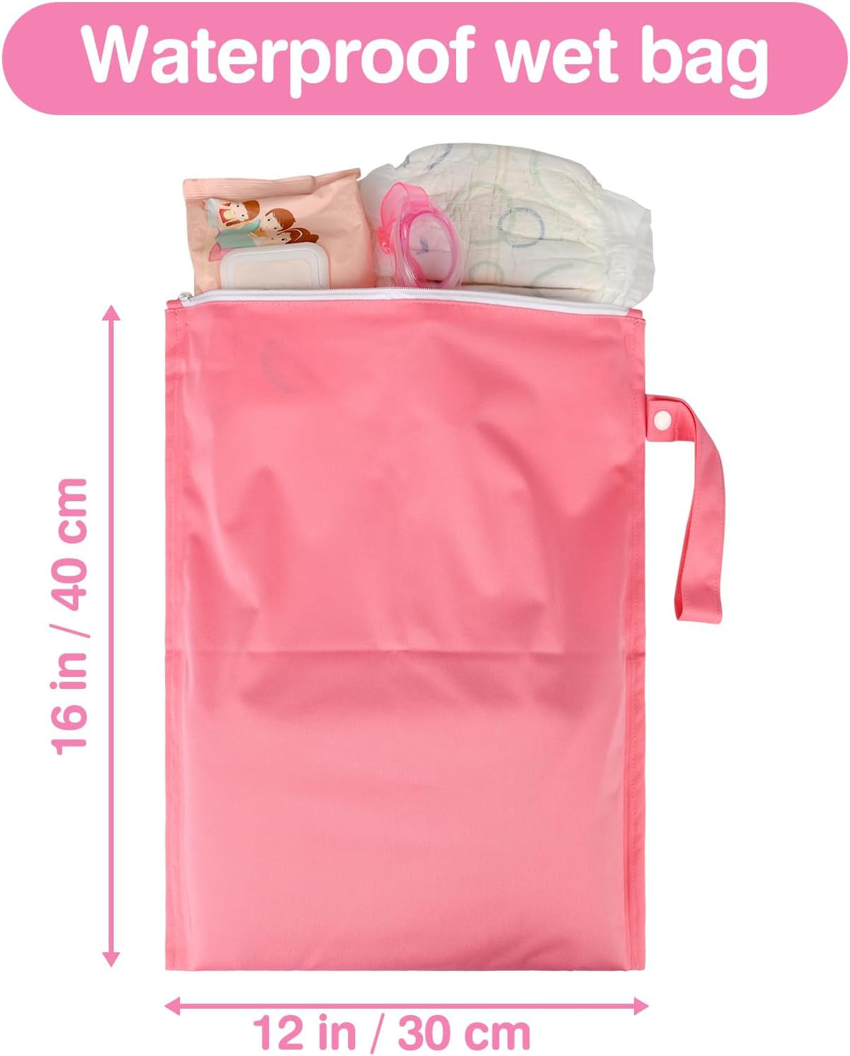 Mess-Proof Waterproof Wet Dry bag,2 Pack Reusable,Wet Bags for Swimsuits & Baby Clothes,Leakproof Wet bag for Travel & Diaper Changes for Baby-Floral